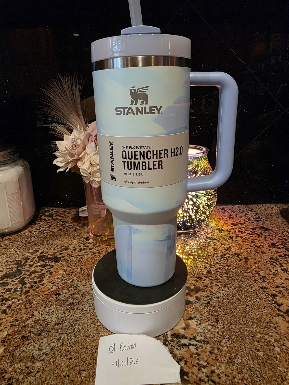 Stanley Quencher H2.0 Tumbler - Light Blue/Pastel Brushstrokes